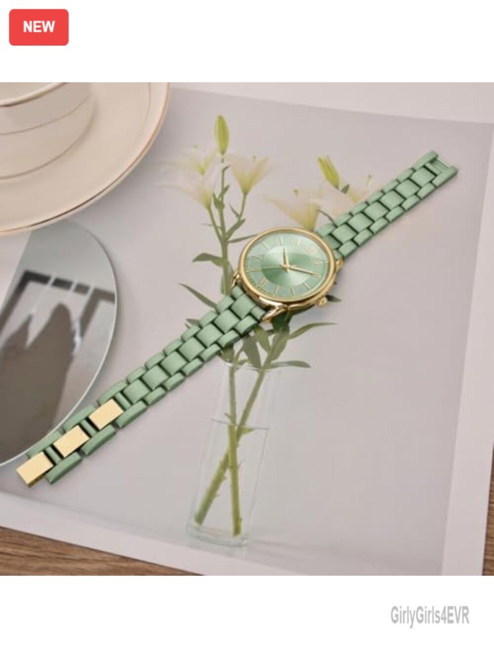 Women's Roman Numeral Dial Analog Wrist Watch with Japanese Quartz Movement - Picture 4 of 7